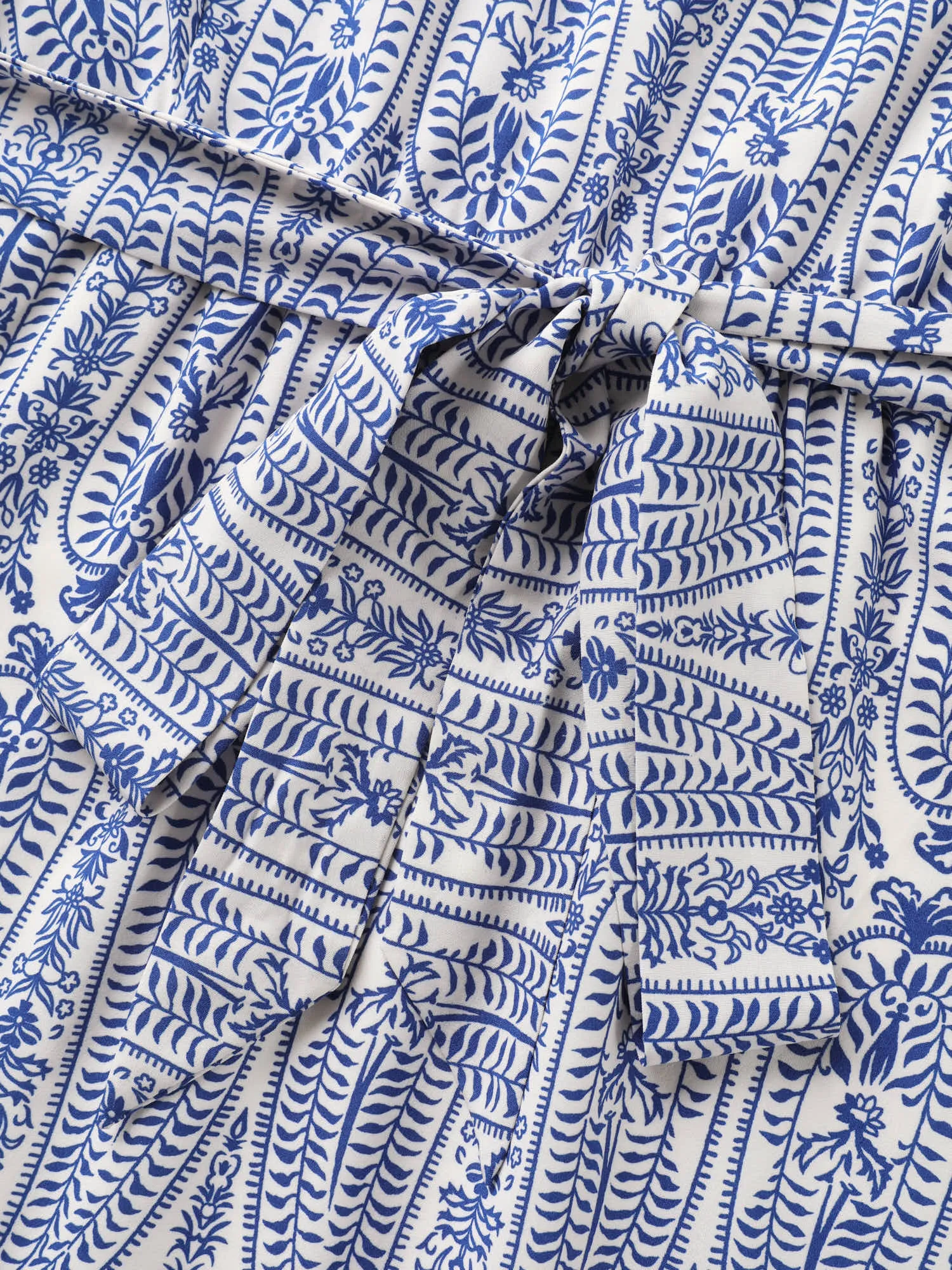 Rayon Paisley Print Cinched-Waist Midi Dress sold by Bloomchic product image thumbnail 5
