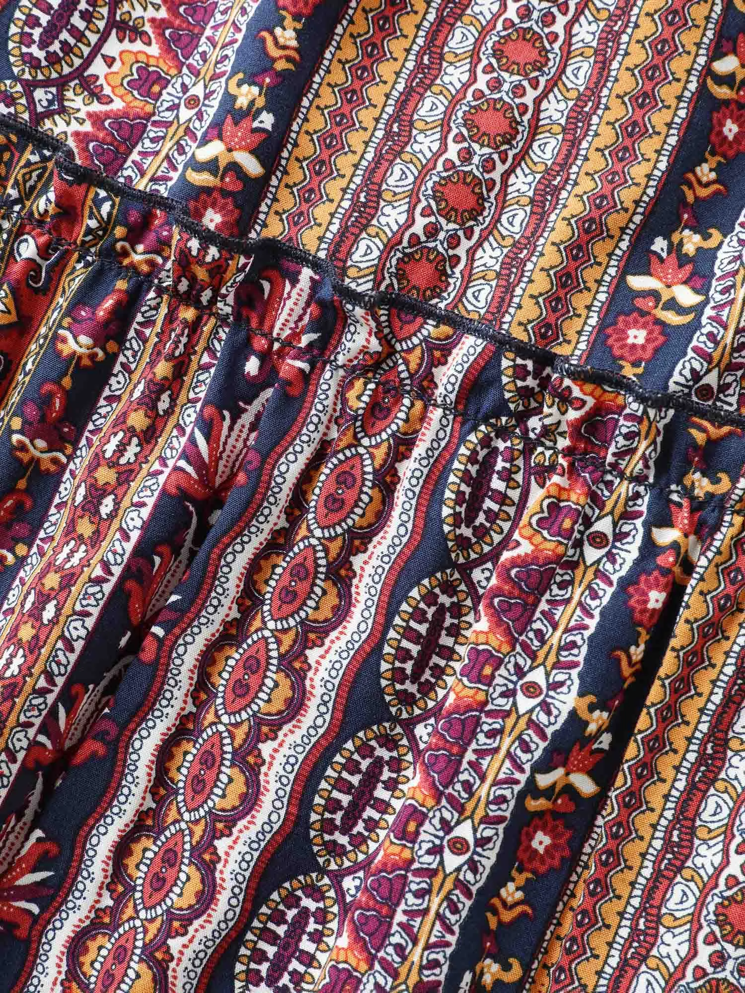 Boho Stripes Tiered Ruffle Blouse sold by Bloomchic product image thumbnail 5