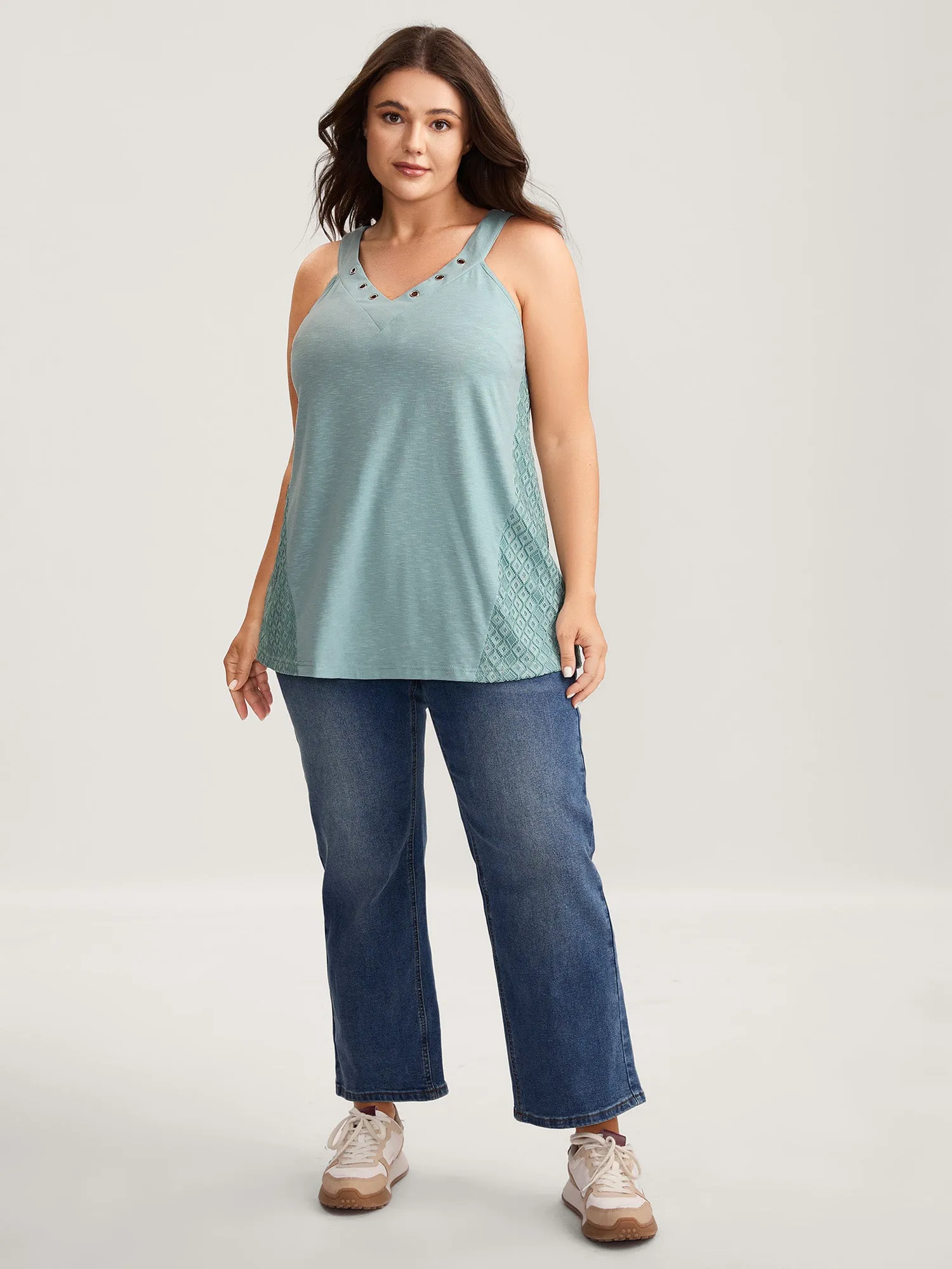 Textured Loop V-Neckline Tank Top sold by Bloomchic product image thumbnail 3