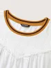 Color Contrast Shirred Flowy Top sold by Bloomchic