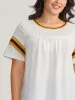Color Contrast Shirred Flowy Top sold by Bloomchic