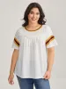 Color Contrast Shirred Flowy Top sold by Bloomchic