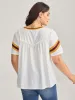 Color Contrast Shirred Flowy Top sold by Bloomchic