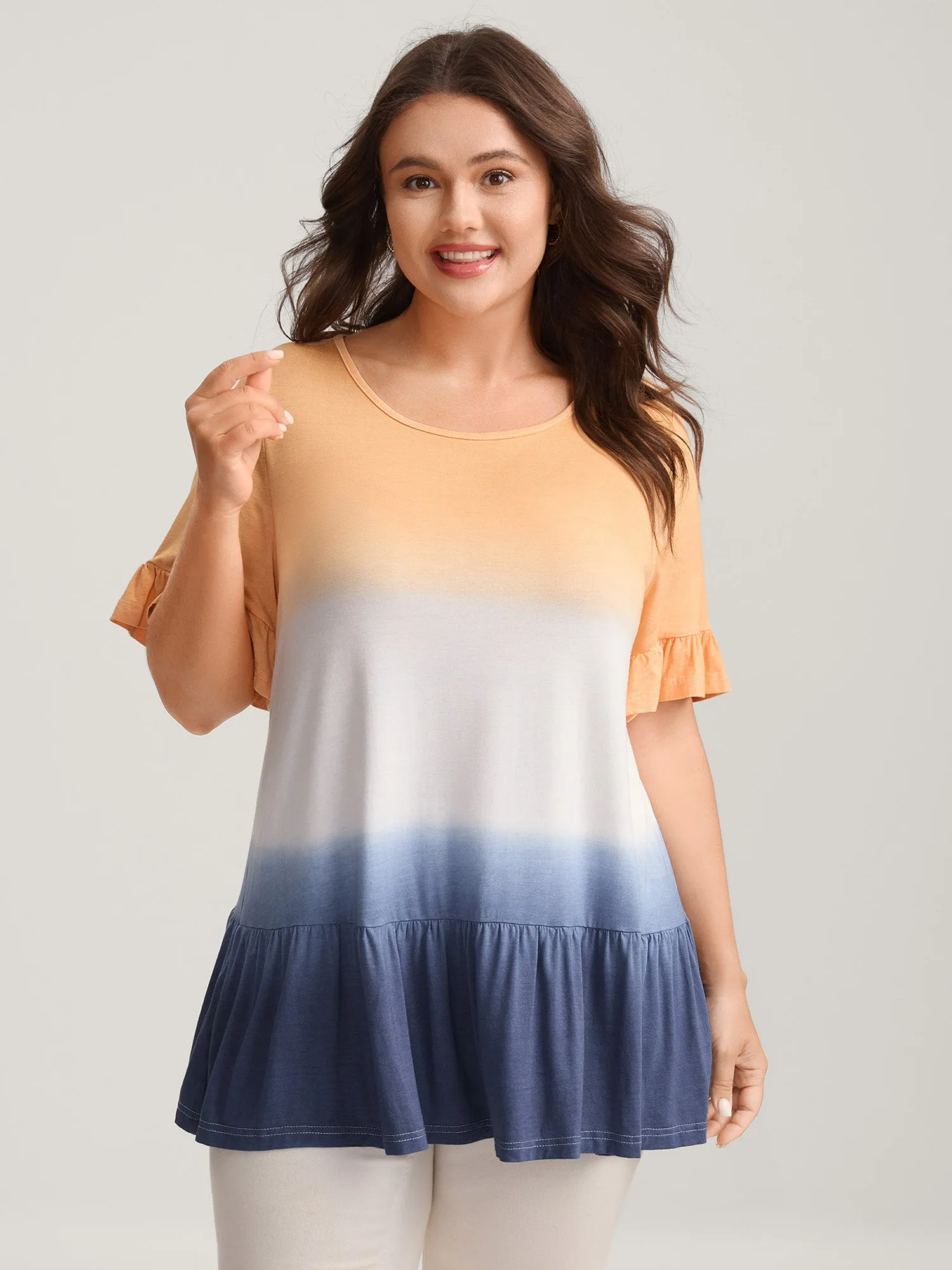 Rayon Ombre Tiered Hem Top sold by Bloomchic product image thumbnail 2