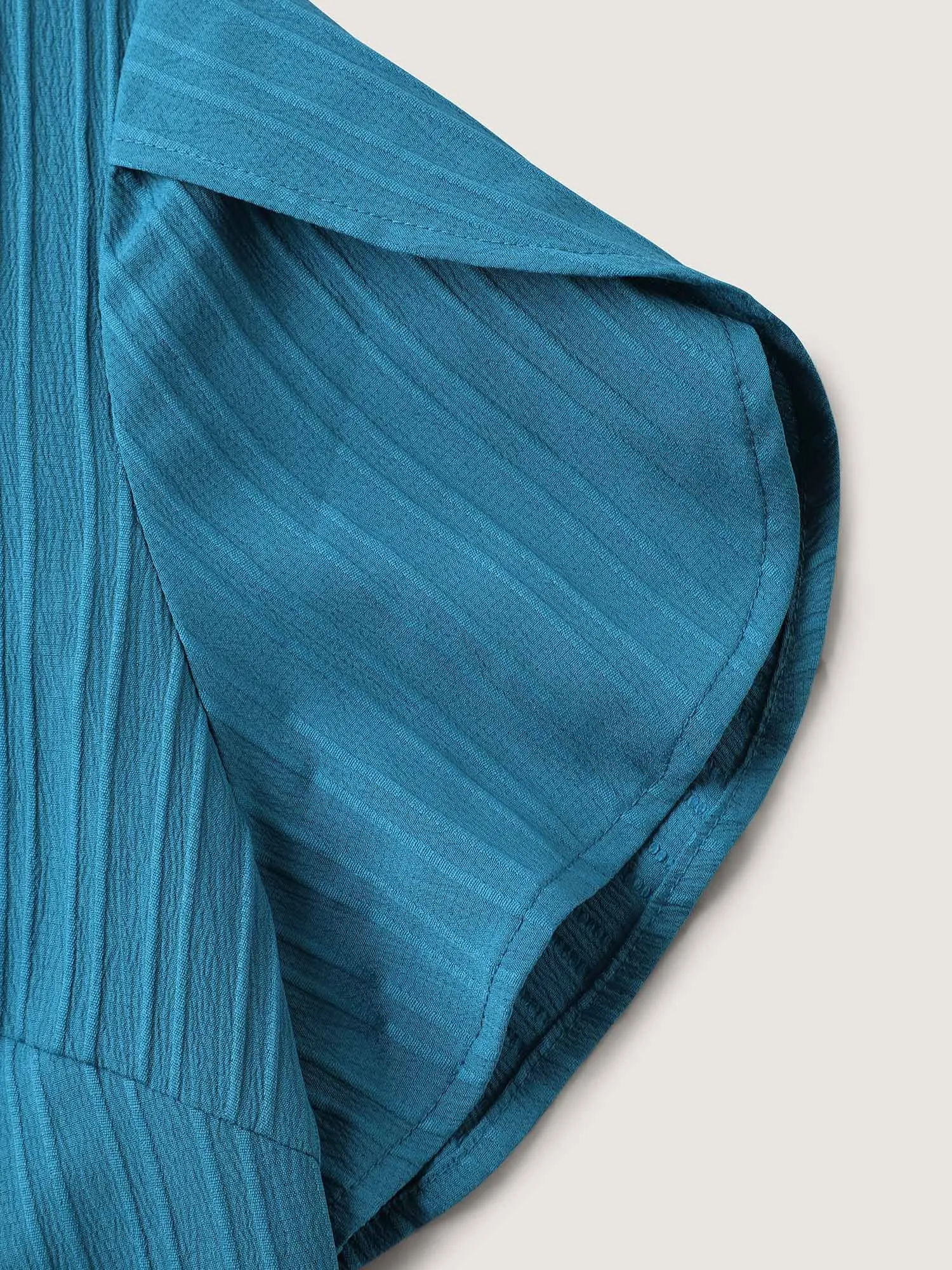 Textured Petal Sleeve Asymmetrical Neck Blouse sold by Bloomchic product image thumbnail 5