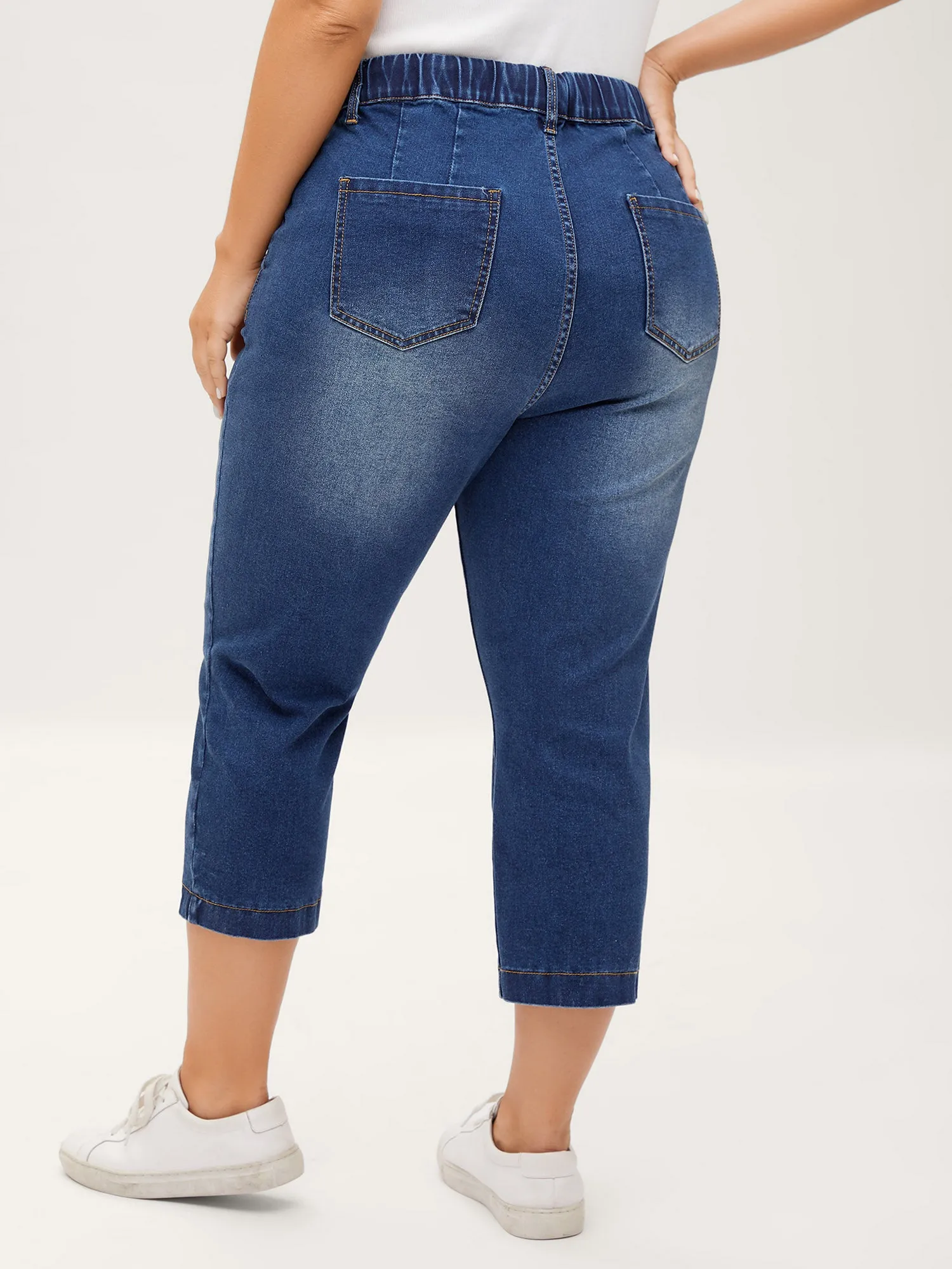 Pull-On Drawstring Waist Crop Jeans sold by Bloomchic product image thumbnail 4