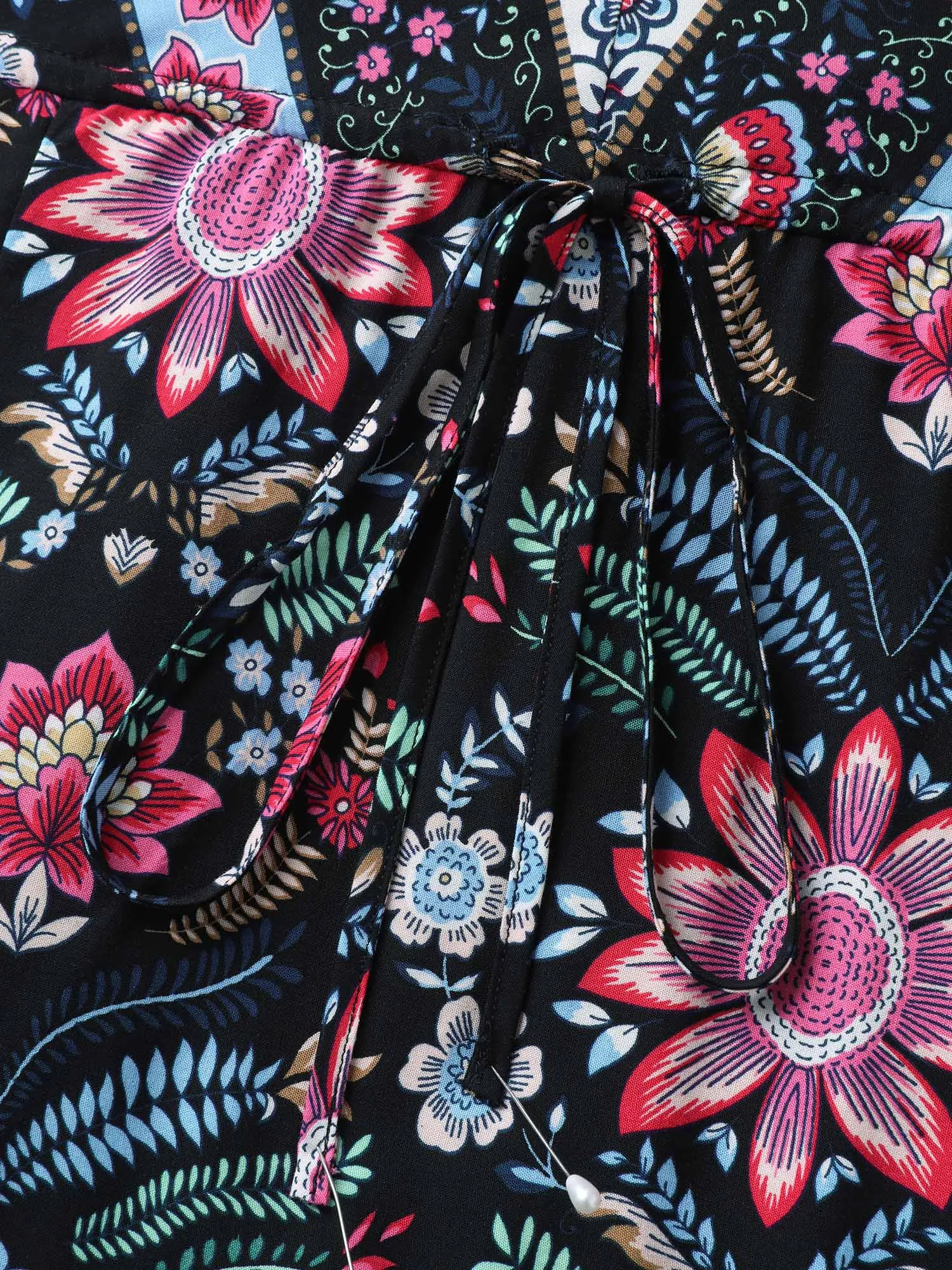 Rayon Floral Print Pockets Midi Dress sold by Bloomchic product image thumbnail 5