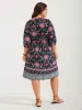 Rayon Floral Print Pockets Midi Dress sold by Bloomchic