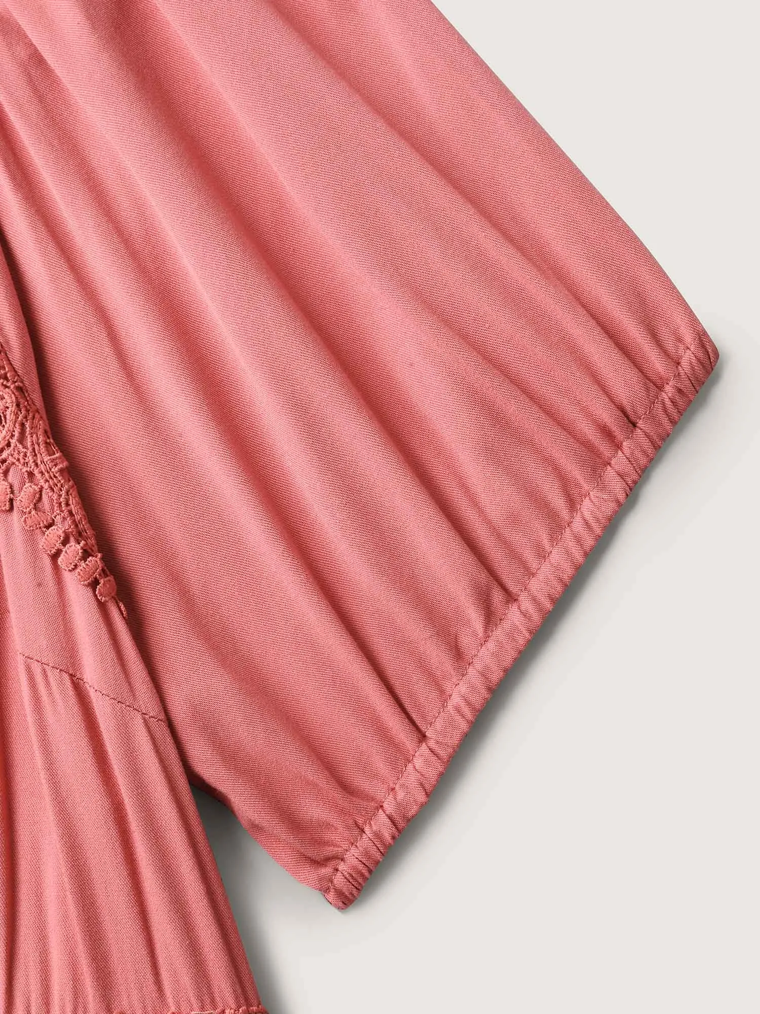 Lace Trim Stretchy Waist Pockets Midi Dress sold by Bloomchic product image thumbnail 5