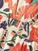 Floral Print Gathered Waist Pleated Midi Dress sold by Bloomchic