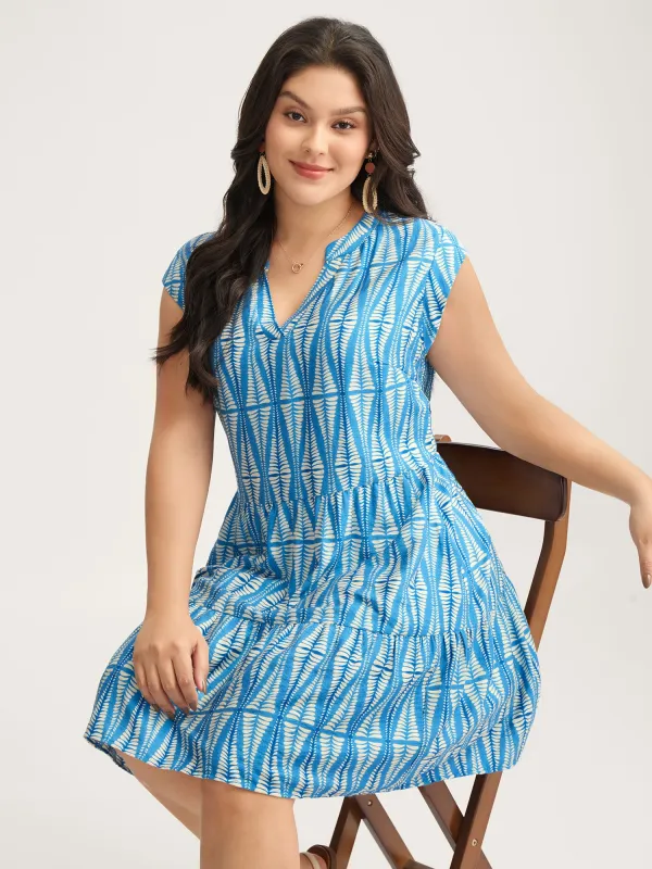 Geometric Vacation Print Low Waist Midi Dress sold by Bloomchic
