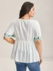 Floral Embroidery Flared Flowy Blouse sold by Bloomchic