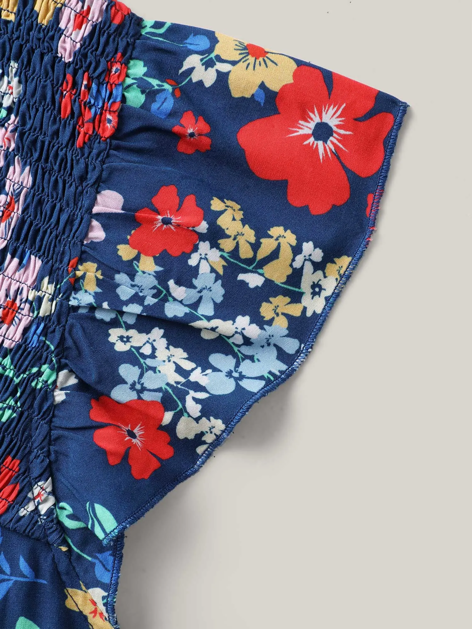 Rayon Playful Floral Shirred Blouse sold by Bloomchic product image thumbnail 5