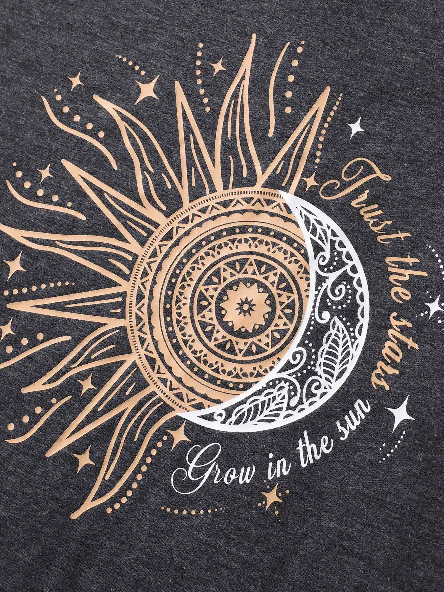 Star & Moon Print Solid Tank Top sold by Bloomchic product image thumbnail 5