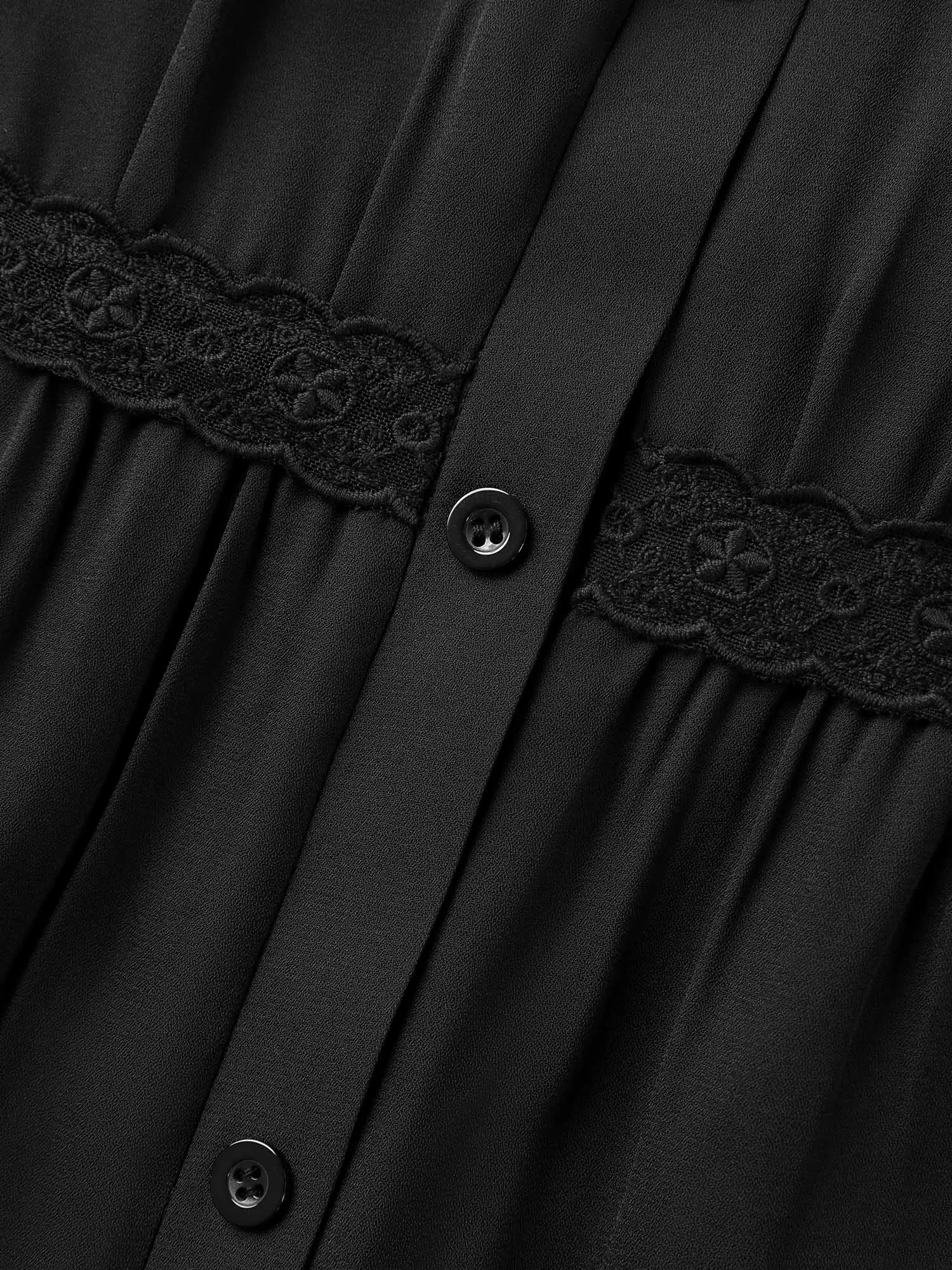 Lace Trim Button Placket Midi Dress sold by Bloomchic product image thumbnail 5