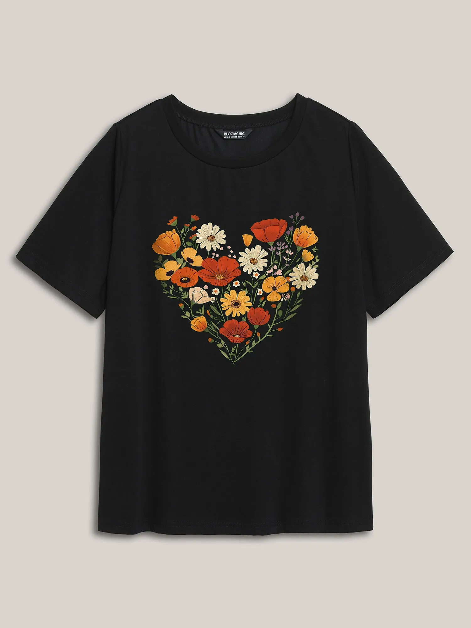 Daydreaming Florals Round Neck T-Shirt sold by Bloomchic