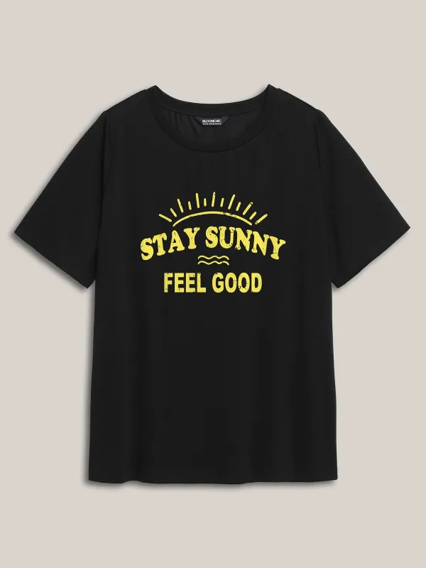 Stay Sunny Round Neck T-Shirt sold by Bloomchic