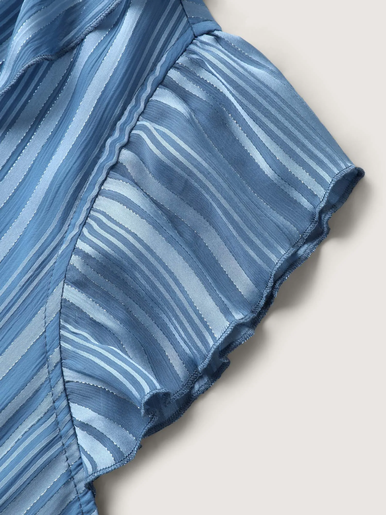 Textured Stripe Ruffled Neck Midi Dress sold by Bloomchic product image thumbnail 5