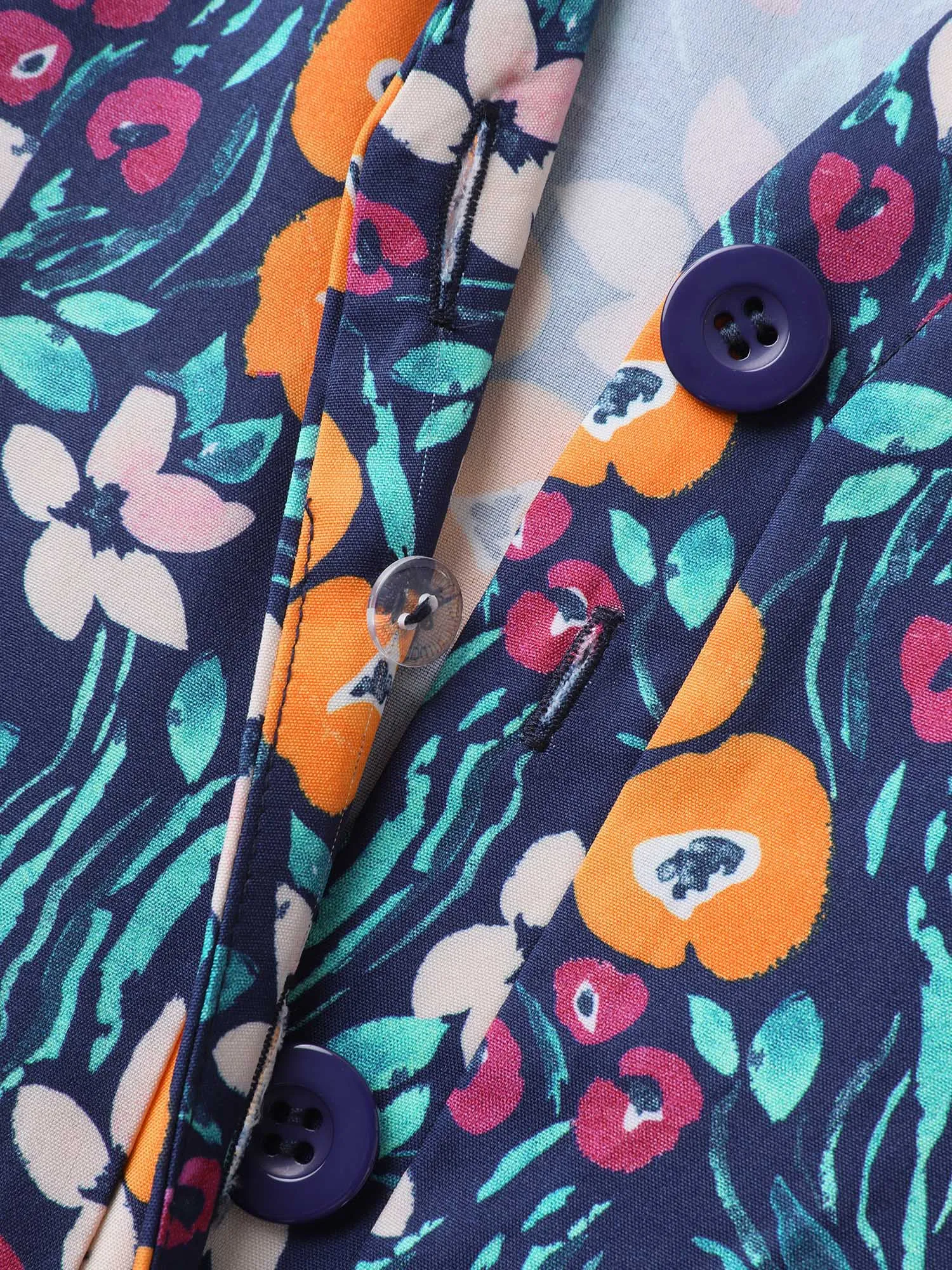 Abstract Floral Print Button Jumpsuit sold by Bloomchic product image thumbnail 5