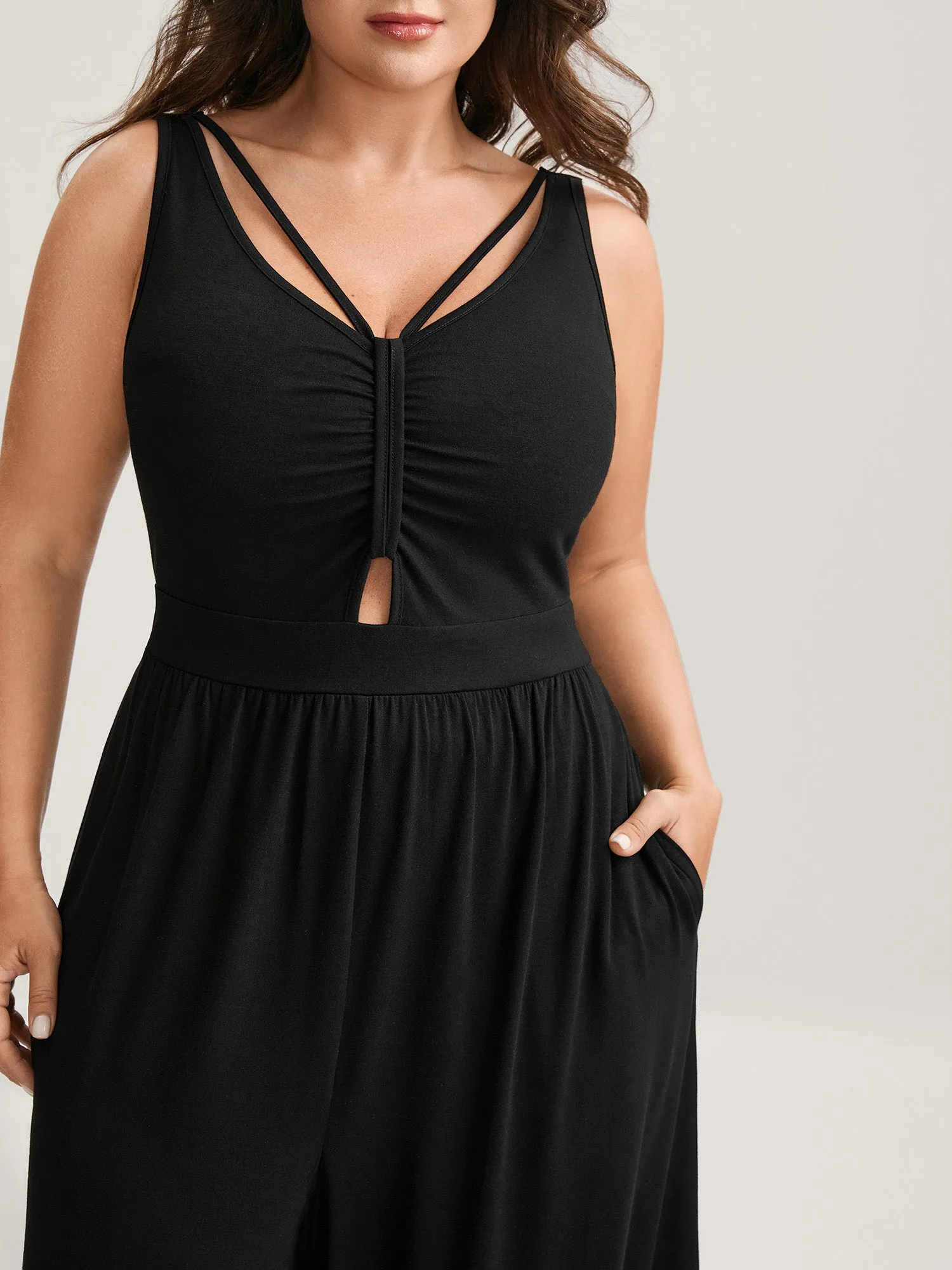 Shirred Ruched Cut-Out Jumpsuit sold by Bloomchic product image thumbnail 2