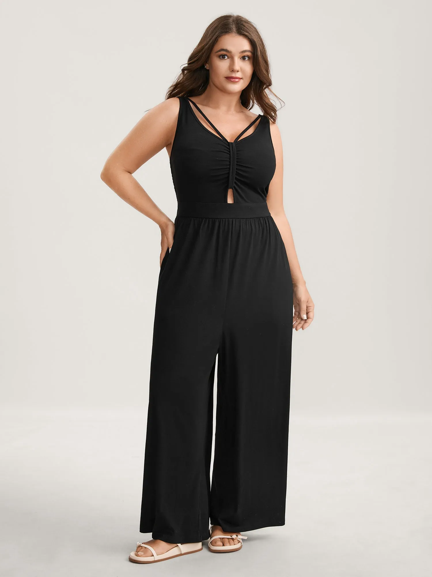 Shirred Ruched Cut-Out Jumpsuit sold by Bloomchic product image thumbnail 3