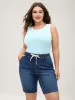 No-Gap Waist Stretchy Denim Shorts sold by Bloomchic