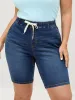 No-Gap Waist Stretchy Denim Shorts sold by Bloomchic