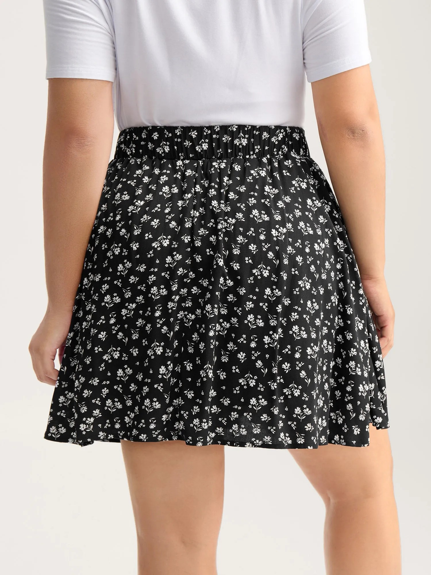 Ditsy Floral Print Stretchy Waist Skirt sold by Bloomchic product image thumbnail 4