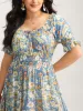 Rayon Paisley Ruffled Shirred Waist Midi Dress sold by Bloomchic