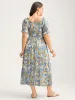 Rayon Paisley Ruffled Shirred Waist Midi Dress sold by Bloomchic
