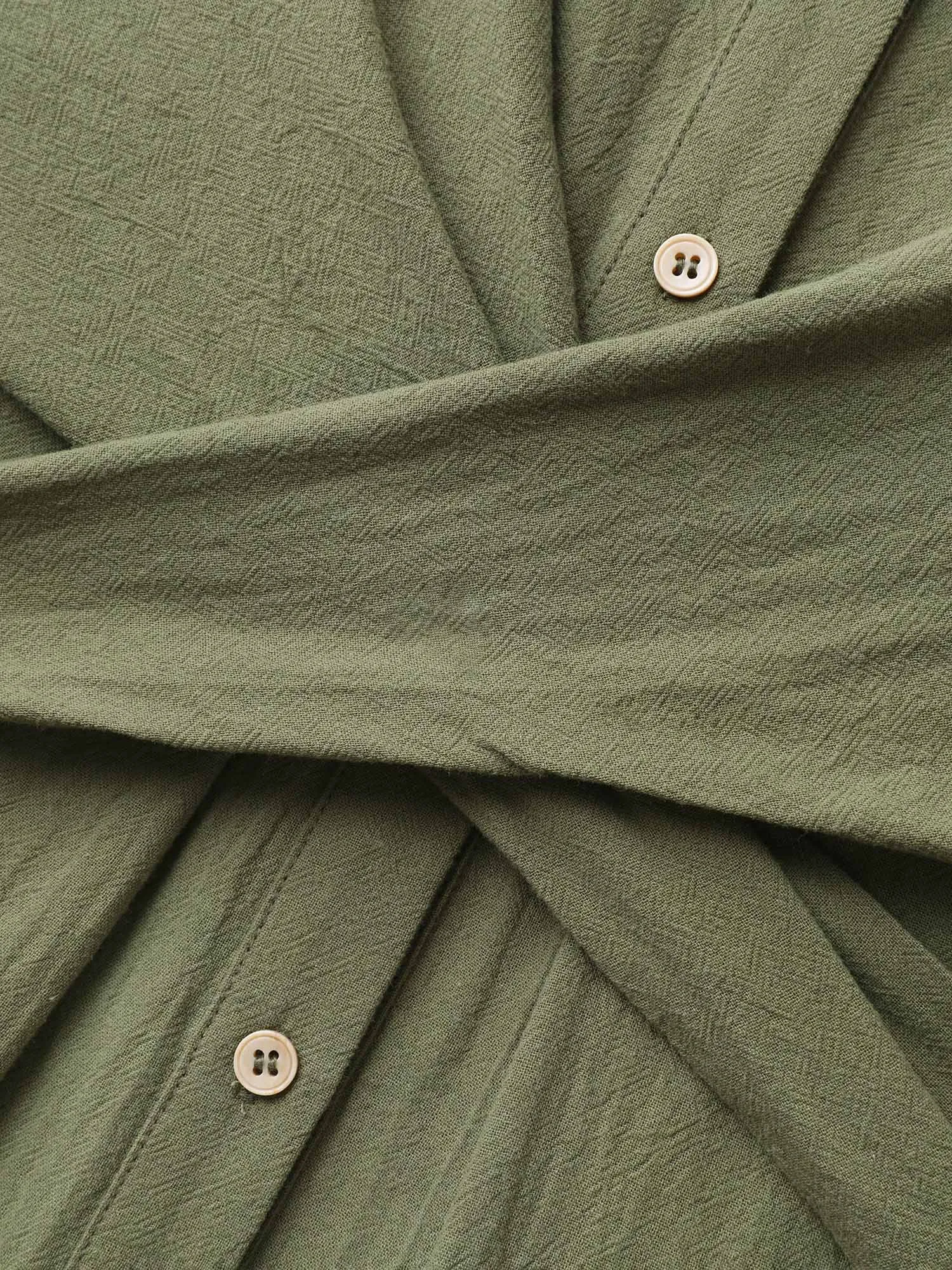 Cotton Back-Tie Overlap Shirt Dress sold by Bloomchic product image thumbnail 5