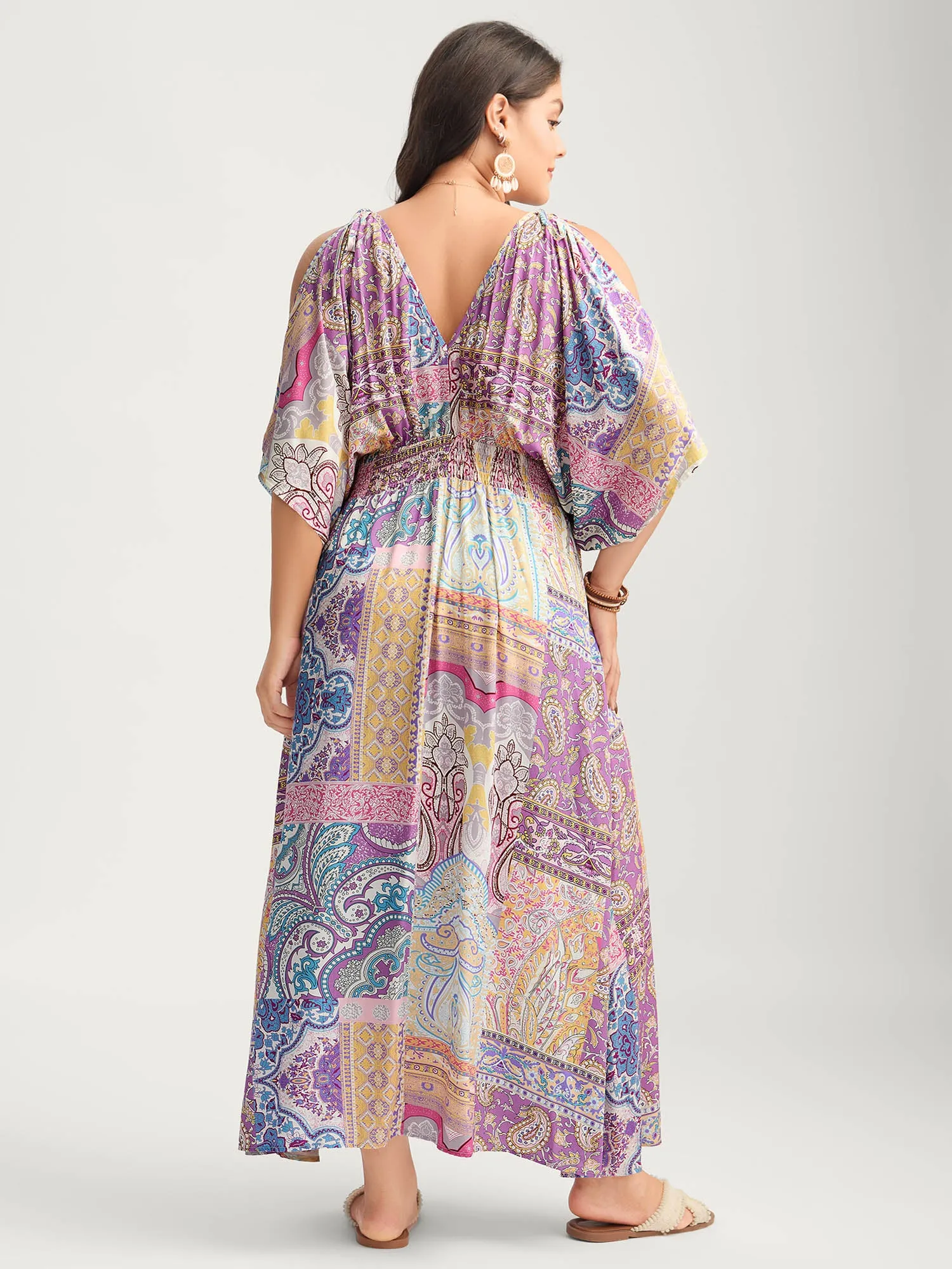 Boho Collage Off-Shoulder Maxi Dress sold by Bloomchic product image thumbnail 4