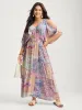Boho Collage Off-Shoulder Maxi Dress sold by Bloomchic