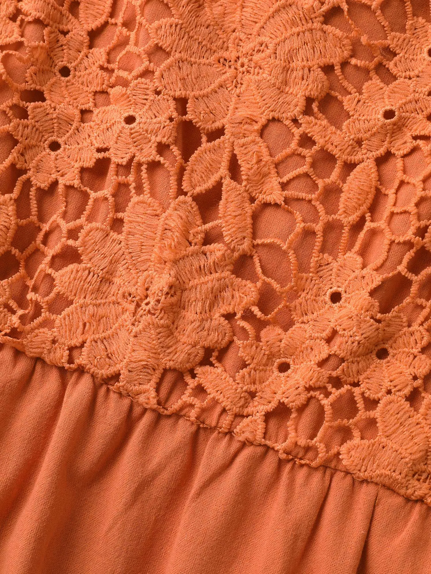 Cotton Lace Stretchy Waist Pockets Midi Dress sold by Bloomchic product image thumbnail 5