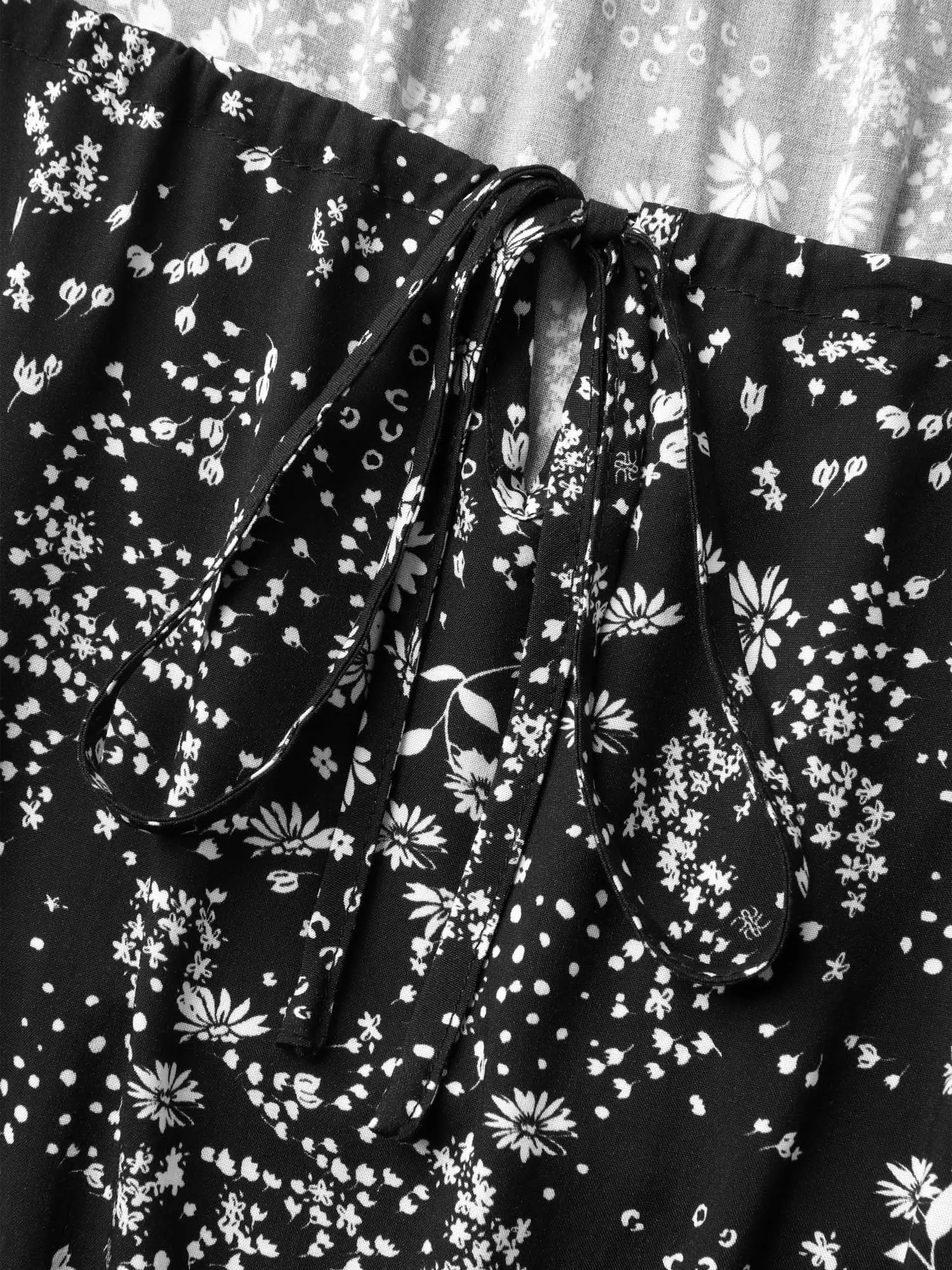 Floral Neck Drawstring Flared Sleeve Midi Dress sold by Bloomchic product image thumbnail 5