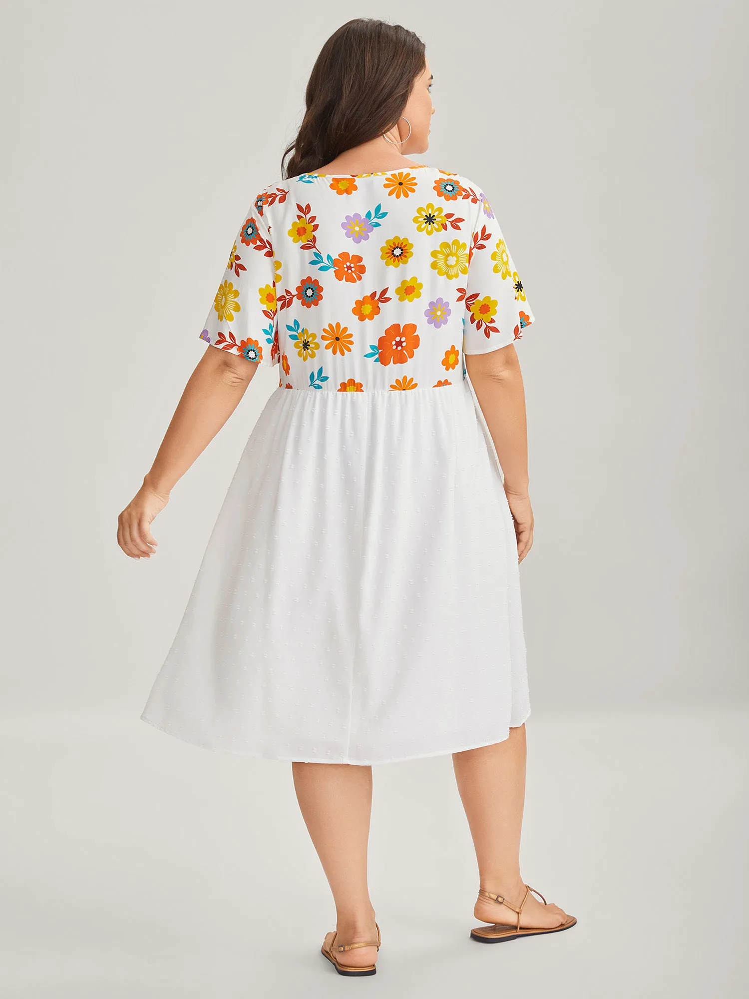 Colorful Florals Spliced Pockets Midi Dress sold by Bloomchic product image thumbnail 4