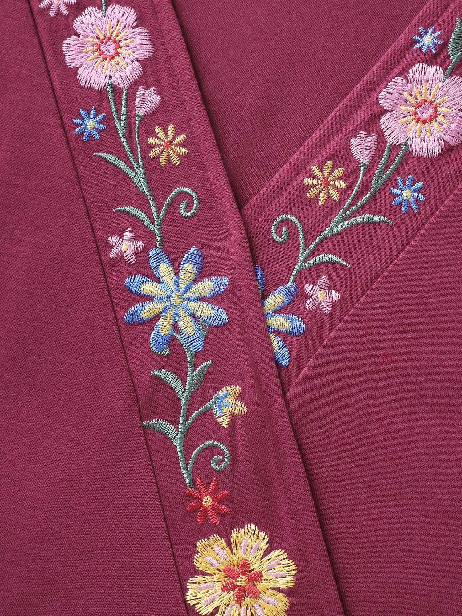 Stretchy Floral Detail Knit Top sold by Bloomchic product image thumbnail 5