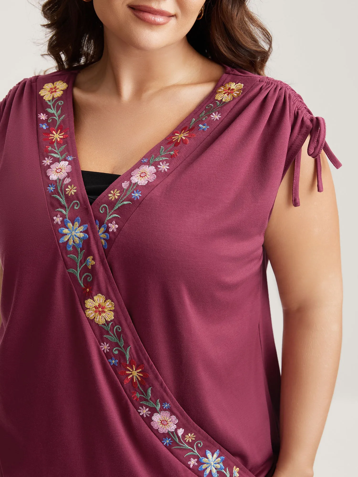 Stretchy Floral Detail Knit Top sold by Bloomchic product image thumbnail 2
