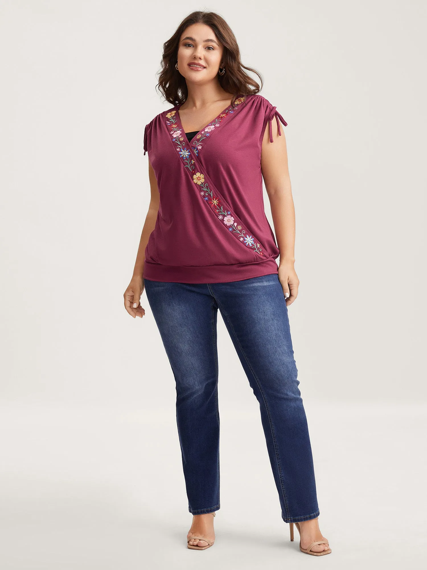 Stretchy Floral Detail Knit Top sold by Bloomchic product image thumbnail 3