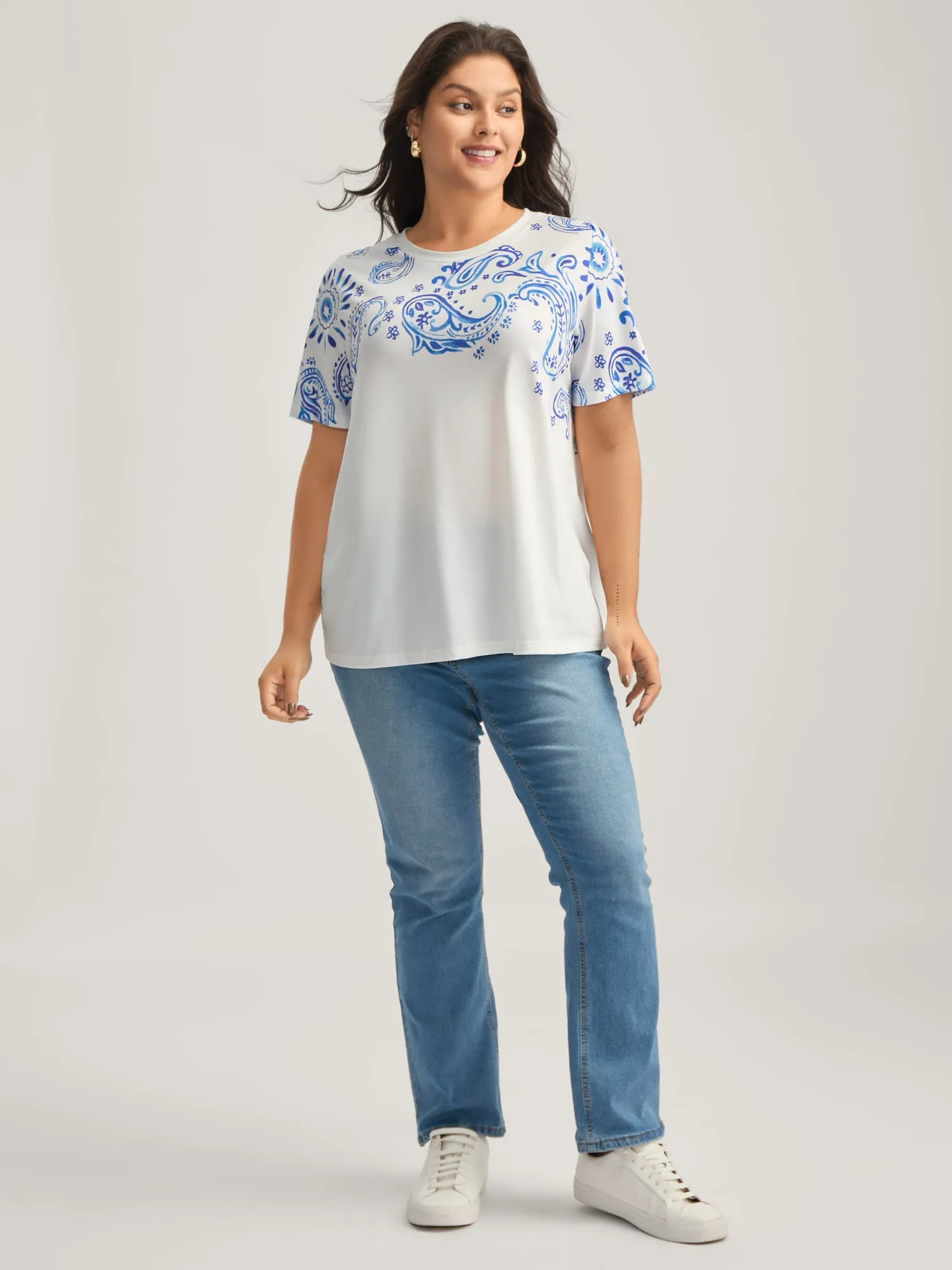 Paisley Print Solid T-Shirt sold by Bloomchic product image thumbnail 3