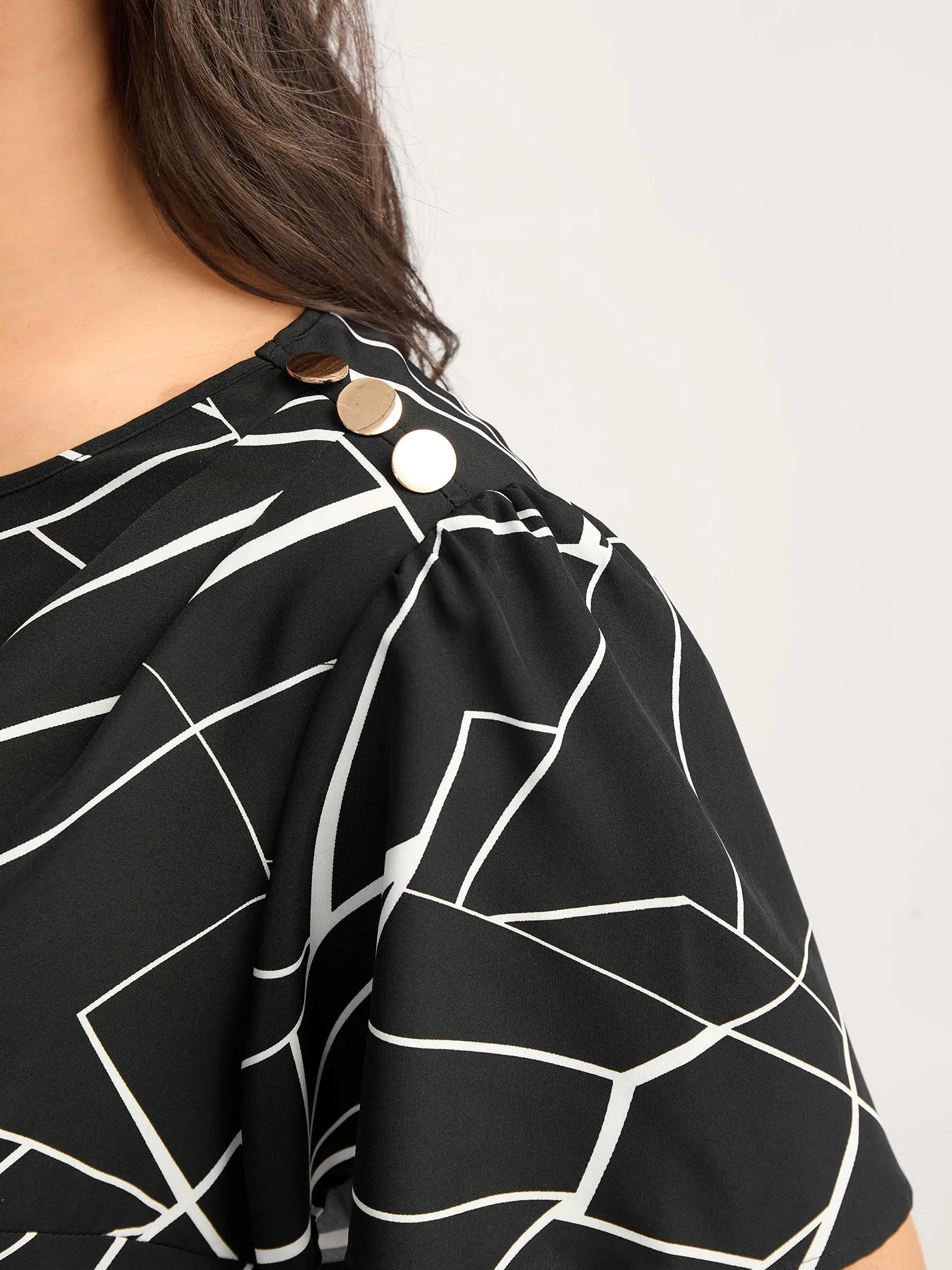 Abstract Detail Button Detail Blouse sold by Bloomchic product image thumbnail 2