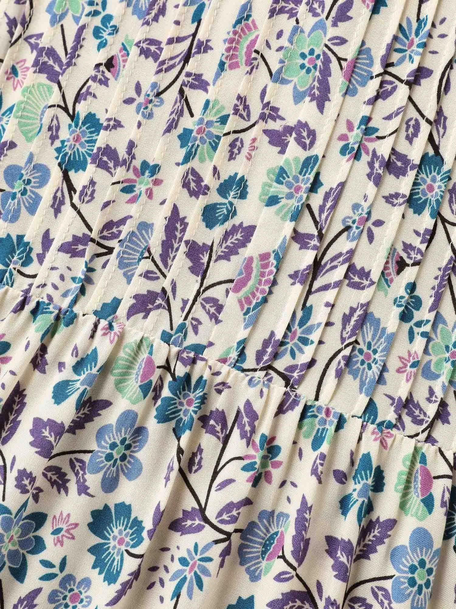 Rayon Pleated Floral Print Blouse sold by Bloomchic product image thumbnail 5