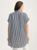 Striped Button-Front Tunic Blouse sold by Bloomchic
