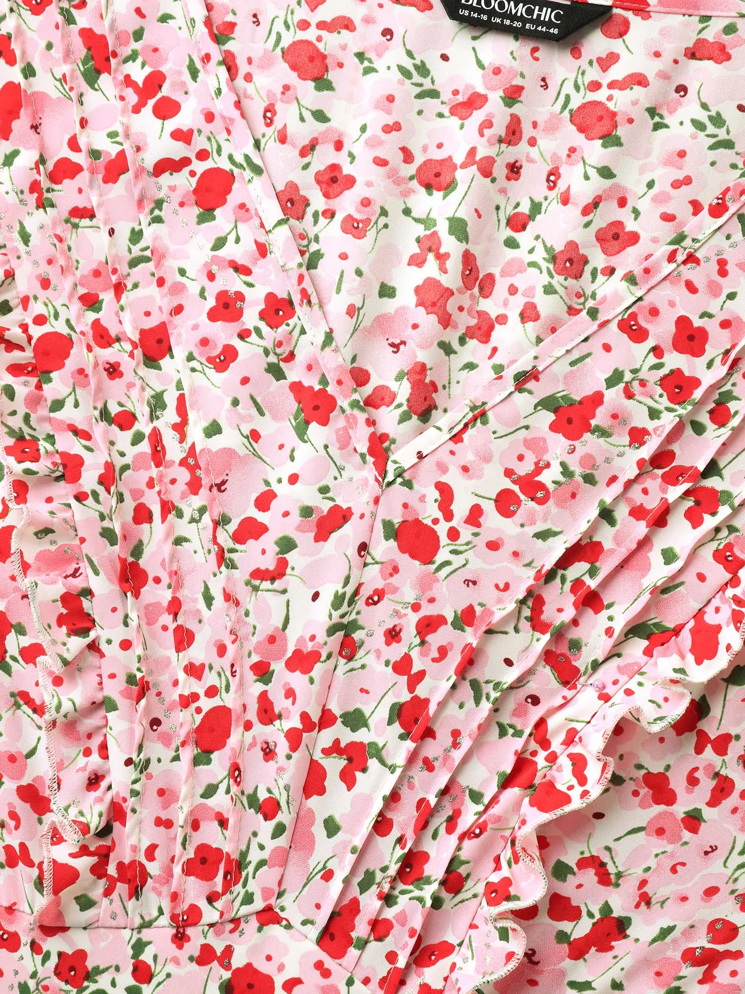 Floral Silver Stamp Shirred Waist Blouse sold by Bloomchic product image thumbnail 5