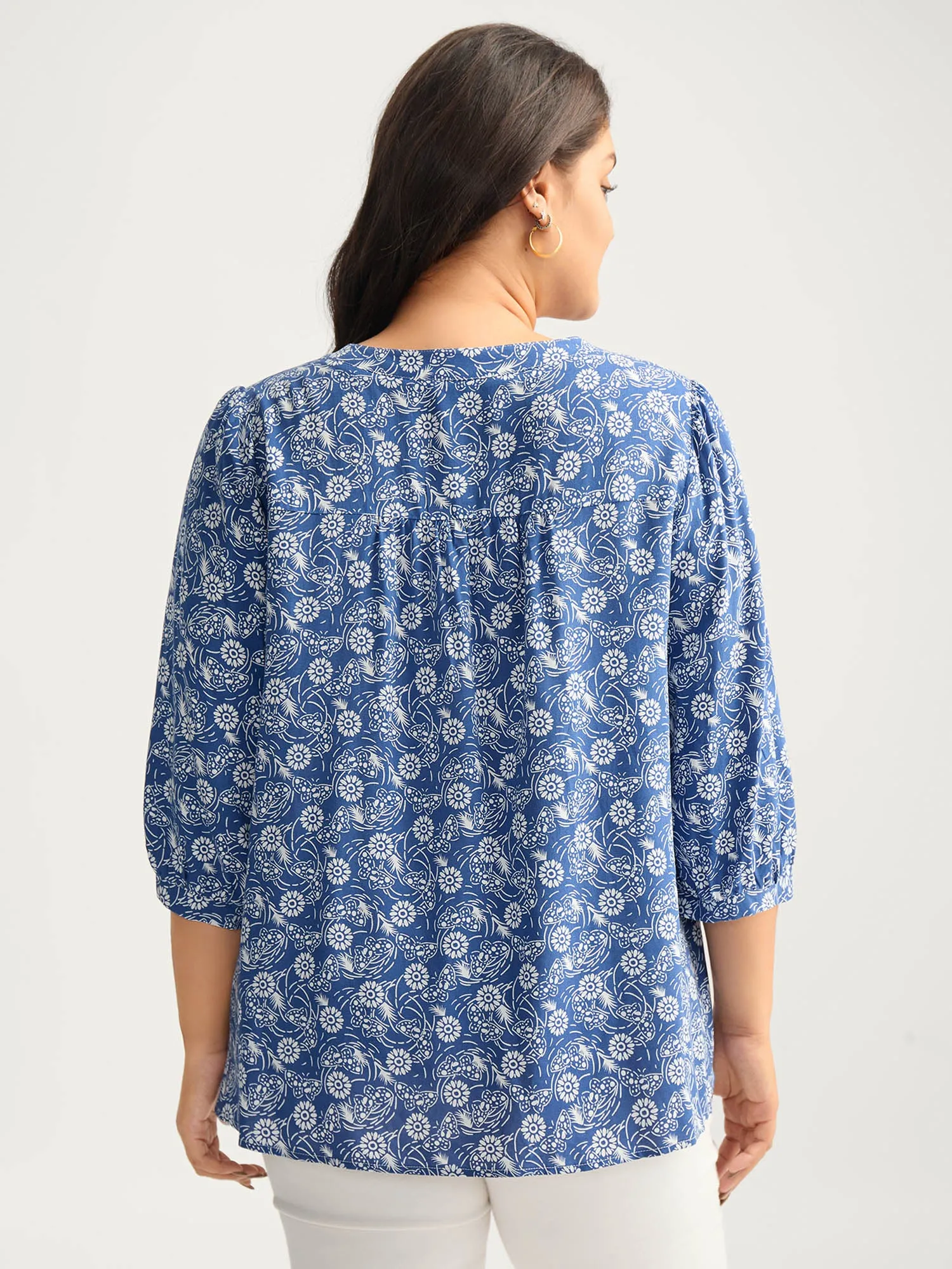 Floral Print Quarter Sleeve Blouse sold by Bloomchic product image thumbnail 4