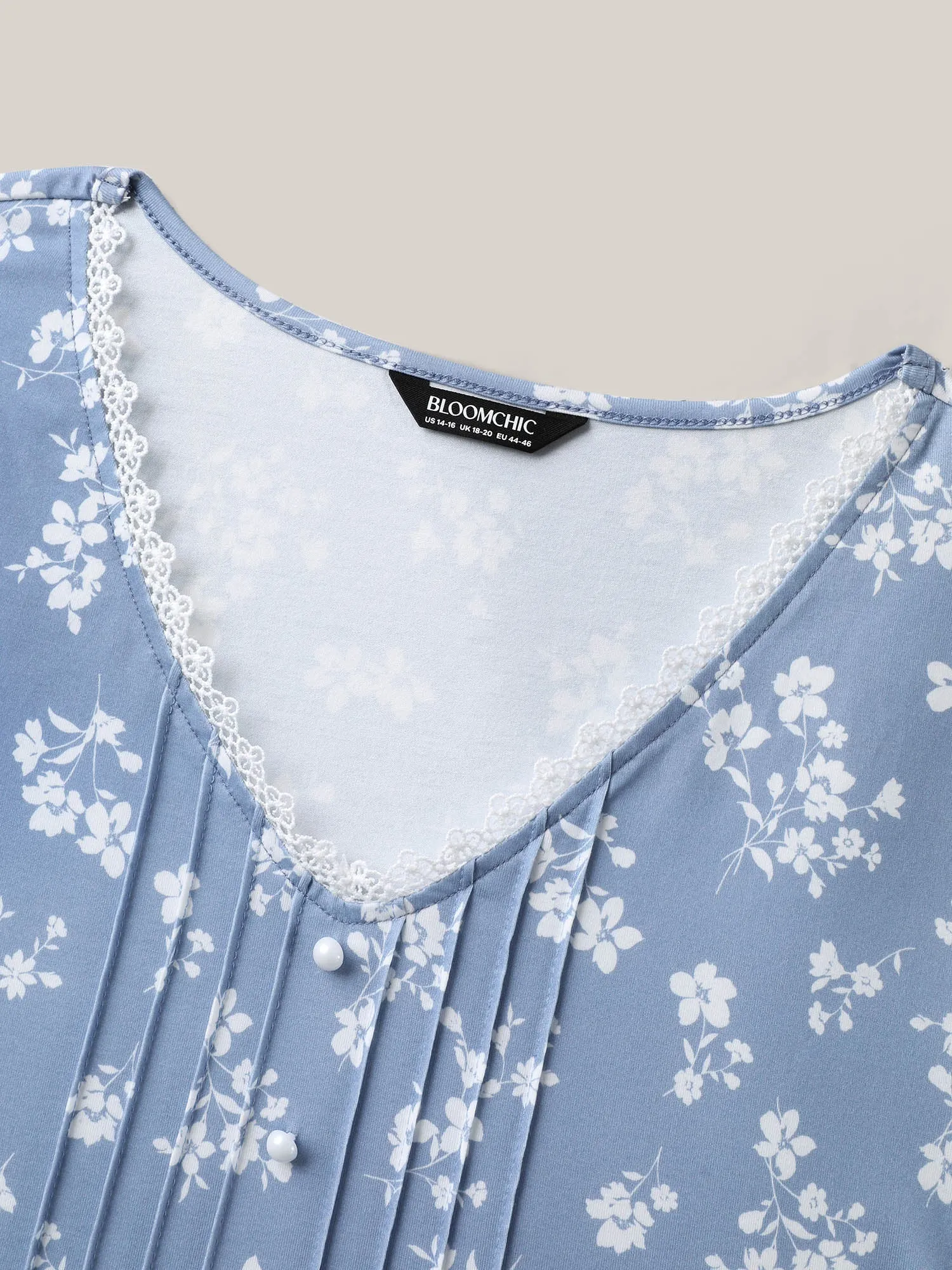 Stretchy Floral Pin Tuck Lace Top sold by Bloomchic product image thumbnail 5