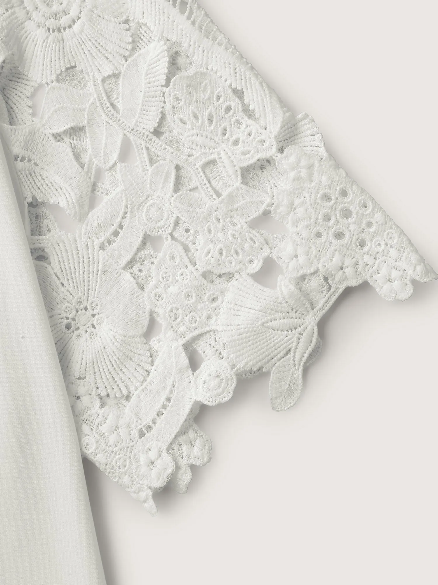 Lace Cut-Out Sleeve Solid T-Shirt sold by Bloomchic product image thumbnail 5