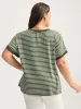 Stripe Color Contrast Pockets T-Shirt sold by Bloomchic