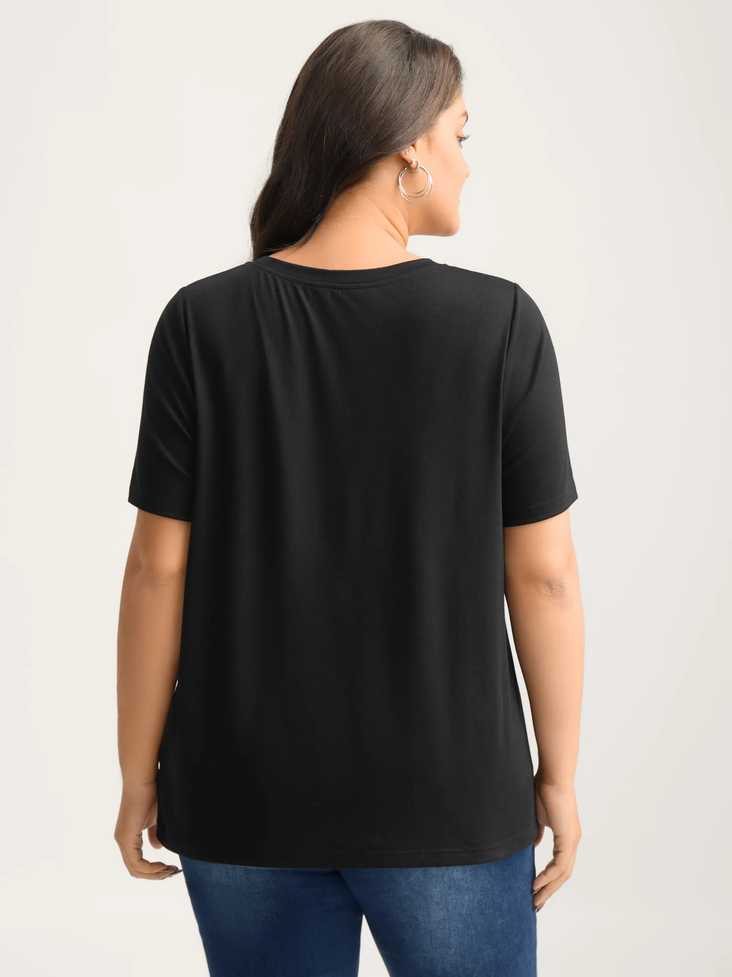 Floral Print Crew Neck T-Shirt sold by Bloomchic product image thumbnail 4