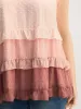 Textured Color Block Tiered Tank Top sold by Bloomchic
